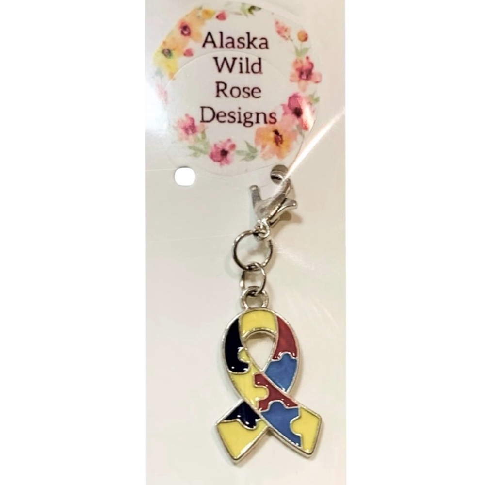 Autism Awareness Puzzle Ribbon Charm